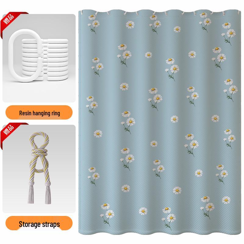 Waterproof Mildew-Proof Summer Shower Curtain with Privacy, Machine Washable