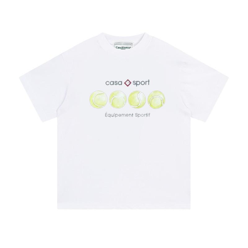 Casablanca Unisex Short Sleeve T-Shirt With Cosmic Castle Letter Print Loose Fit Cotton Tee
