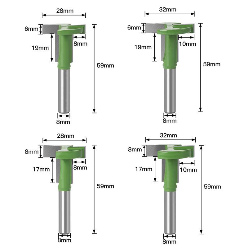 1 bucată 8 mm freză pentru freza cu caneluri pentru margini drepte, tăiere pentru instrumente cu mâner pentru prelucrarea lemnului