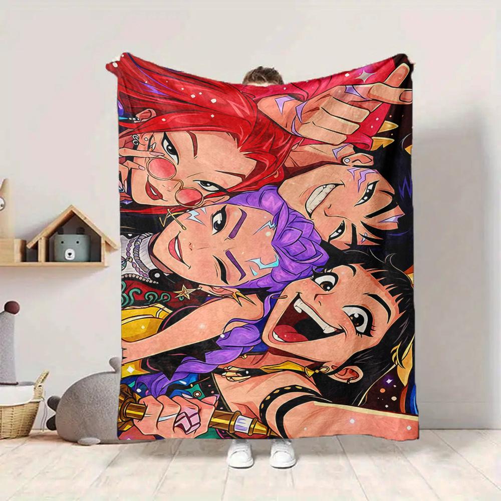 1Pc Colorful Friendship Celebration Flannel Blanket, Soft And Comfortable, Casual Warm, Camping Travel, Christmas, Halloween Xmas Gift S1645