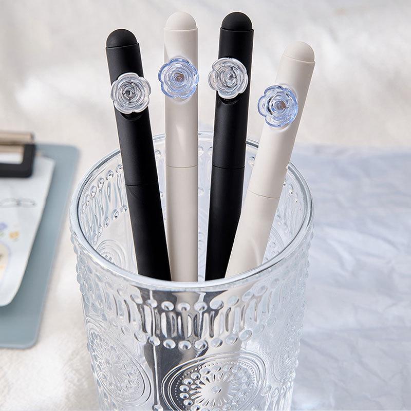 Romantic Limited Edition Rotating Neutral Pen - Quick-Drying Rose Design & Alice Question-Mark