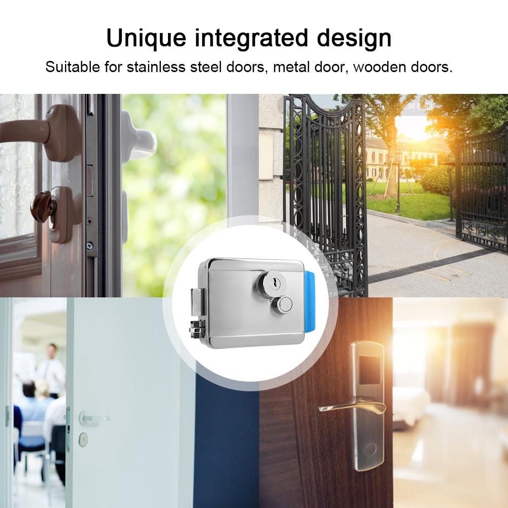 Dual Head Electric Control Door Lock Anti Theft Security Lock For Access Entry Left Positive