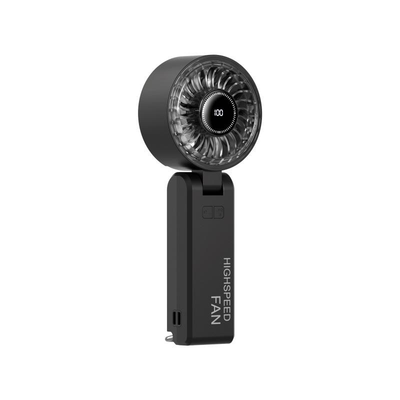 

High-Speed Foldable Handheld Fan with Cold Compress, 100-Speed Turbine, Digital Display for Outdoor Use 59*58*169 mm