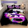 3Pcs Neon Rick Morty Faces Bedding Set Soft Fabric Duvet Cover Pillowcases Home Christmas Xmas Halloween Gift 1 Duvet Cover 2 Pillowcase L1248