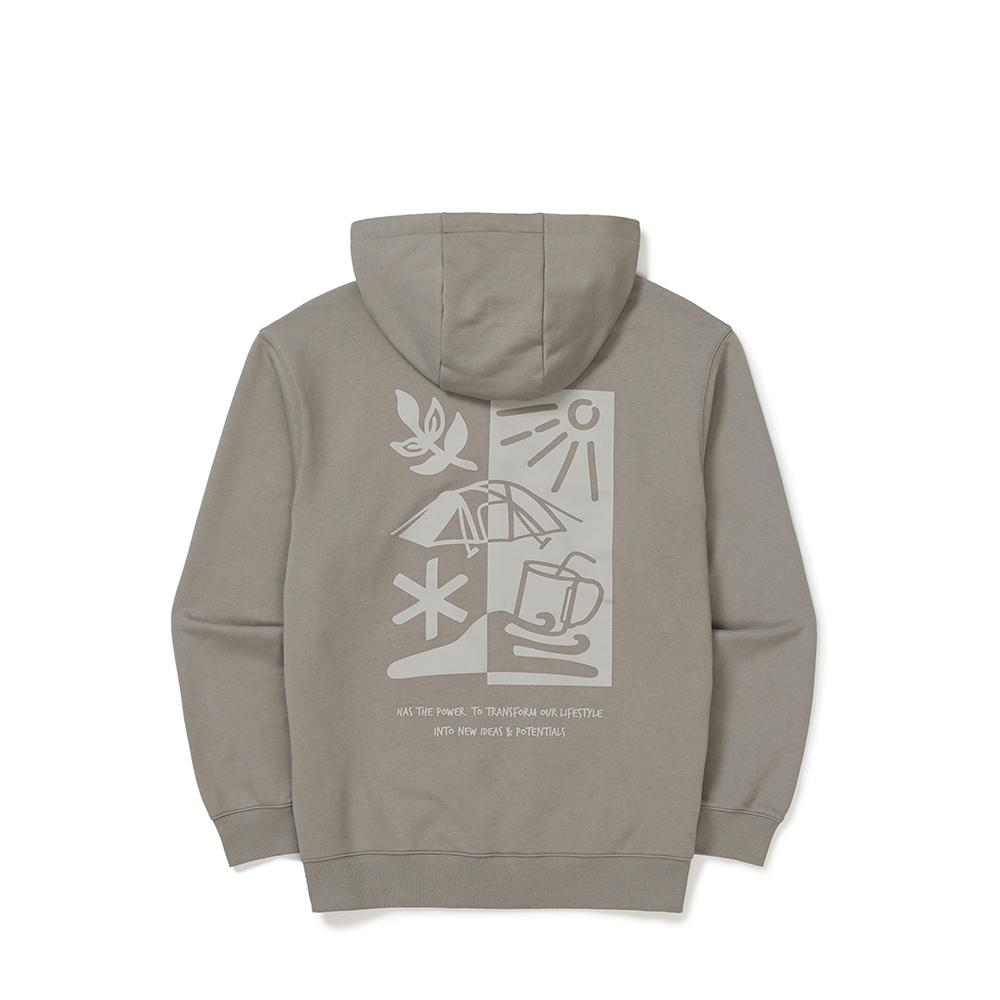 [Snowpeak] Reverse Graphic Hooded T-shirt Vintage Gray (S25SUFHD50)