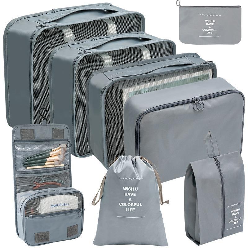 8-Piece Travel Packing Cubes Set - Large Capacity Luggage Organizers for Suitcase, Clothes and Shoes Storage Bags, Portable Travel