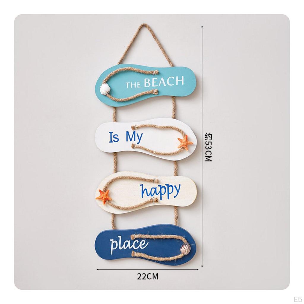 Nautical Welcome Sign Mediterranean Door Hanger Coastal Wall Decor for Restaurant, Cafe, Washroom