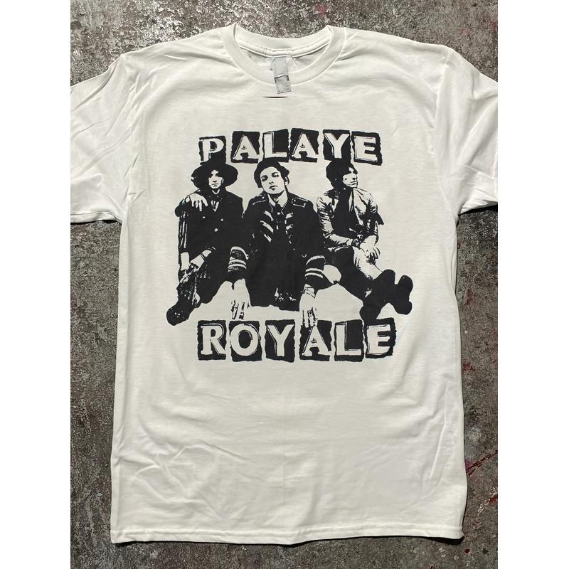 1 ze 3 Palaye Royale The Funeral Tour 2019 Tričko kapely | Bílé, Kulatý výstřih, Mírně pružná látka, Regular Fit, Geometrický vzor, Ležérní styl