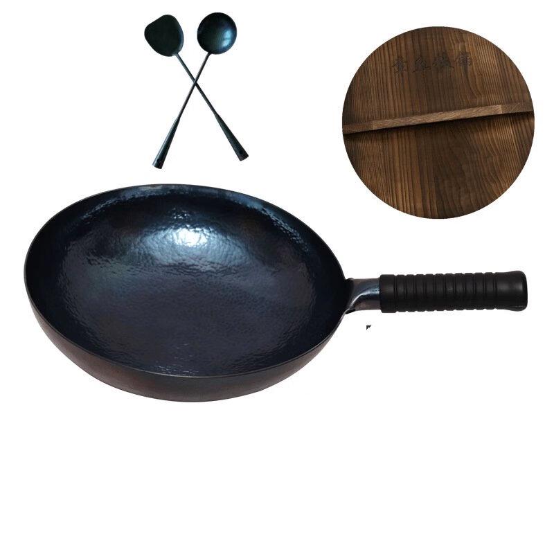 ZISIZ Non-stick Wrought Iron Wok