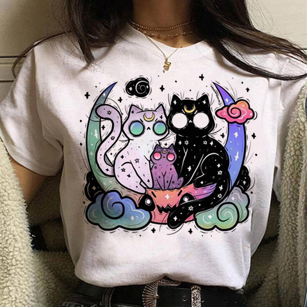 

Футболка Pastel Goth Cat женская футболки harajuku женская аниме одежда 8xl