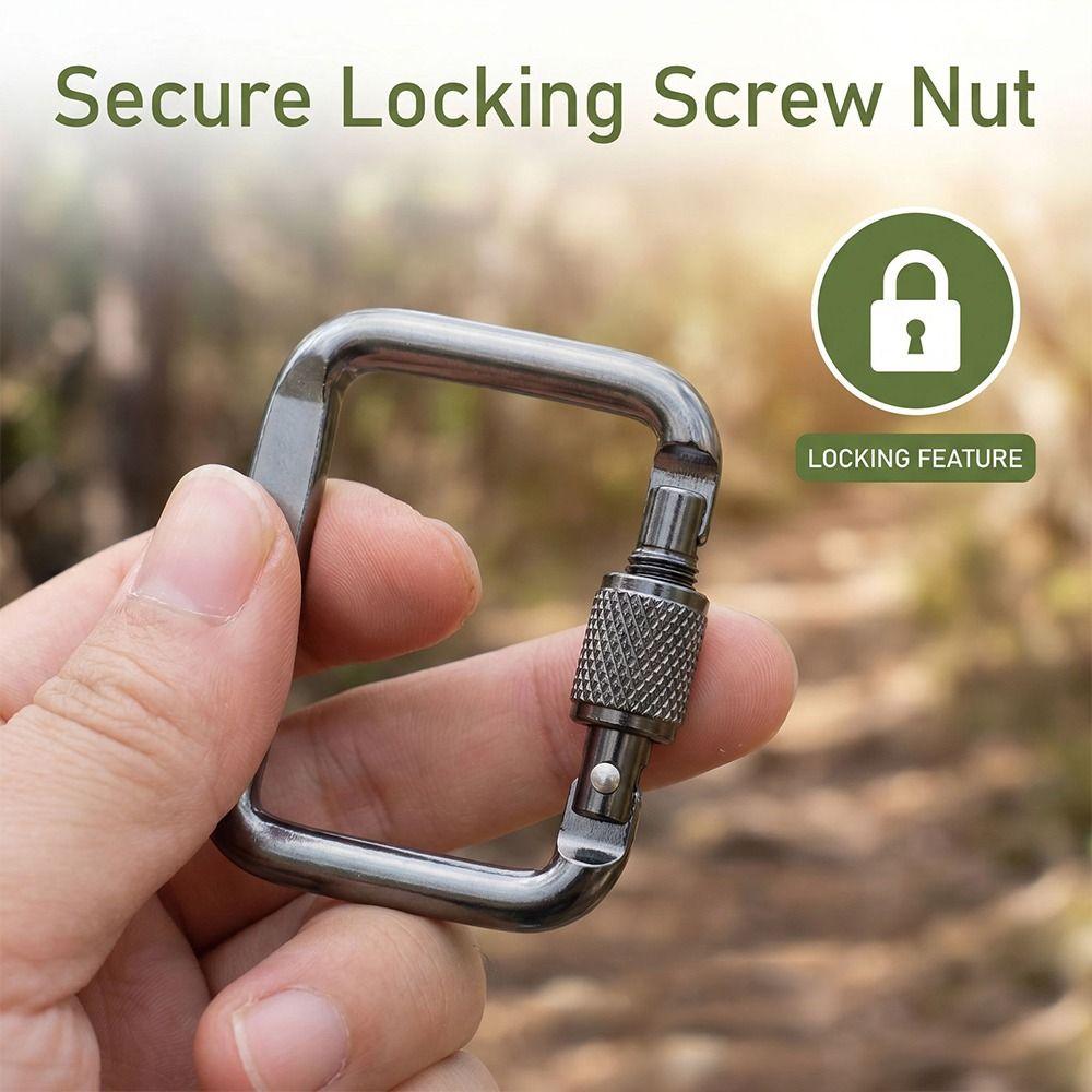 3pcs Durable Square Carabiner Portable Kettle Buckle Carabiner Accessories New Snap Clip Hook