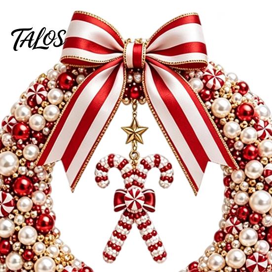 Custom Holiday Wall Hanging DIY Christmas Pearl Wreath Kit, Handmade Beaded Door Decor, Elegant Seasonal Home Decor Craft Project for Decoration