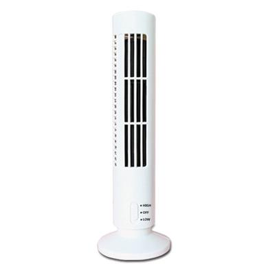 USB Tower Fan 2 Speeds Powerful Wind Oscillating Bladeless Cooling Fan for Office Desk Home White