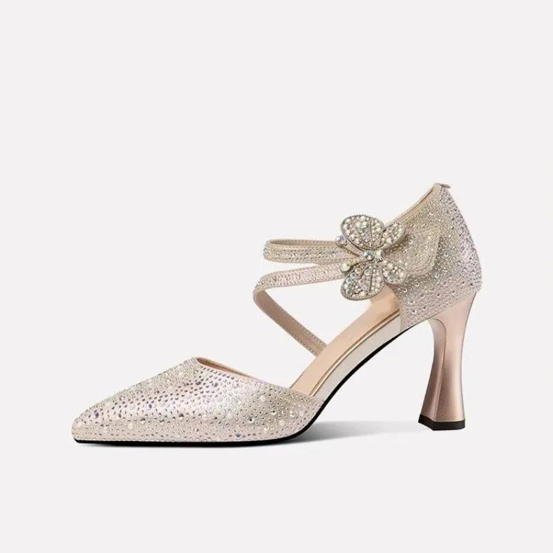 Mode Frauen Trend Sommer Elegante Sandalen Bequem Luxus Knöchel Outdoor Mesh Kurze Hohe Absätze Sandalen Sandalen Schuhe für Frauen 2025