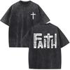 Christian Jesus Shirts for Men Acid Wash Oversized Tees