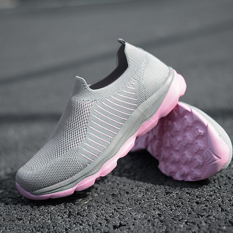 Zapatos deportivos transpirables de punto para hombres casuales Slip On  Light Women Flat Shoes Couples Non Slip Elastic Hiking Walking Sneakers  comprar a buen precio — entrega gratuita, reseñas reales con fotos —