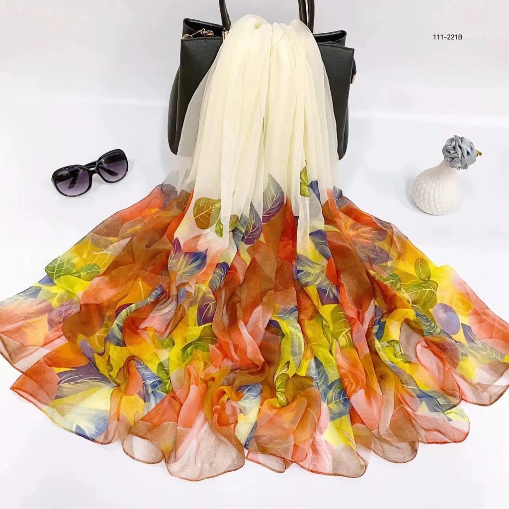 Silk Scarf Women Hijab Pashmina Long Beach Stoles Shawl Wrap Headbands Spring Warm Scarves Bandana Ladies Neckscarf Foulard