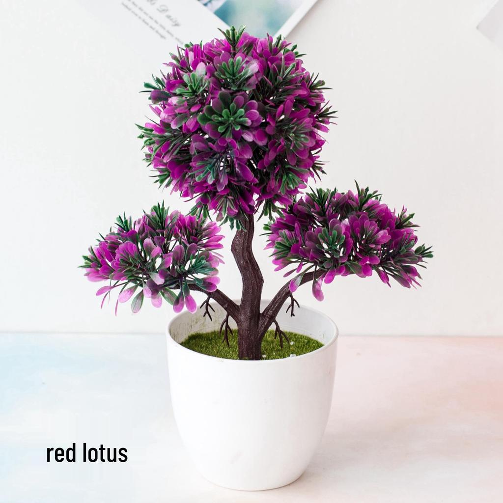 Mini Potted Grass Bonsai: Cherry Snowball Home Decor Ornament