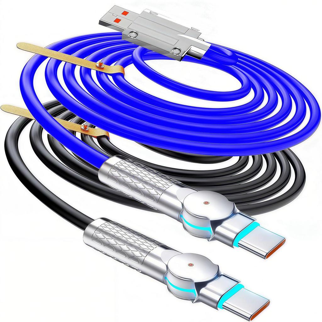 120W High-Speed 3-in-1 Charging Data Cable: Compatible with Apple, Huawei, Android