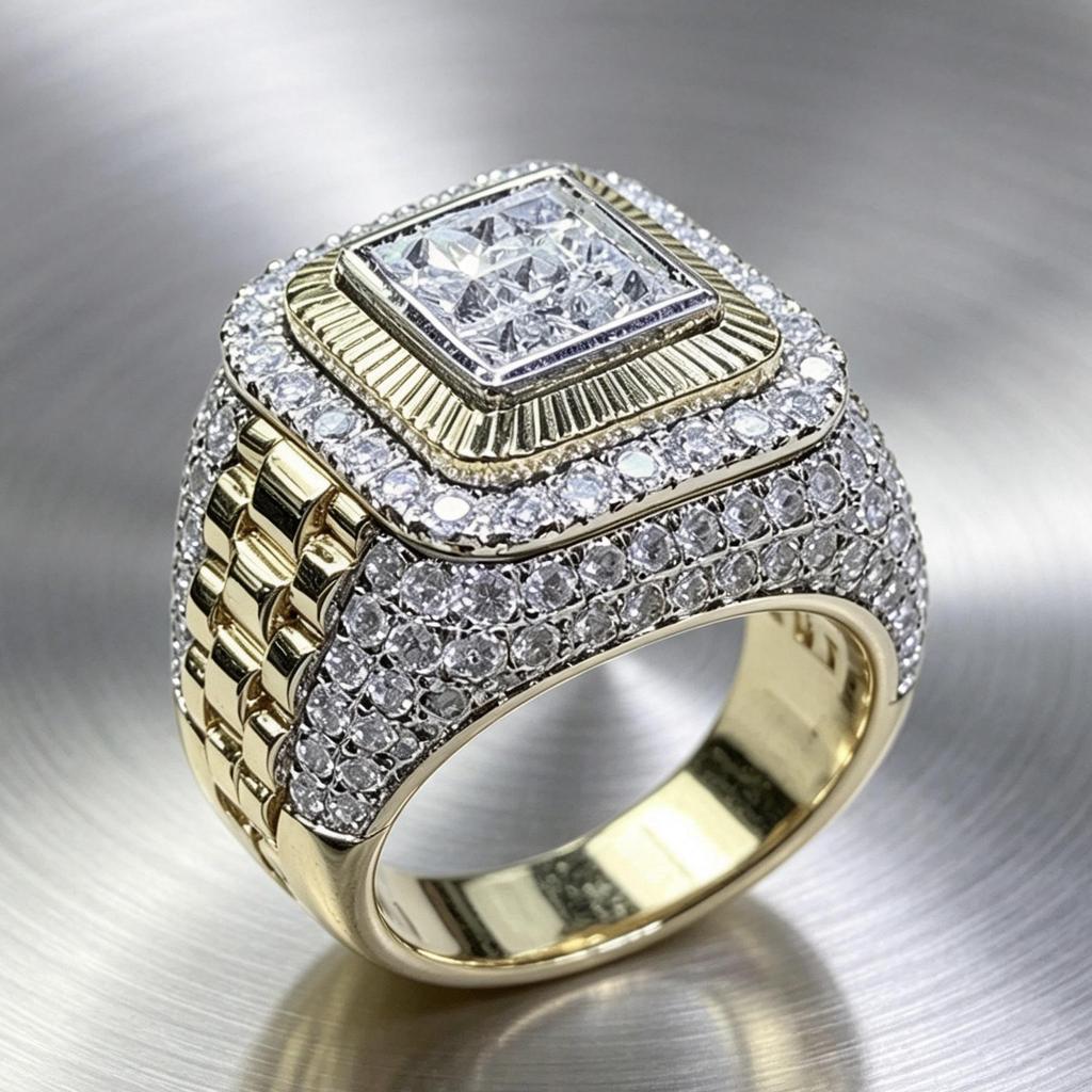 Trendy HipHop Diamond Ring for Men - European American Street Style Fashion Accessory