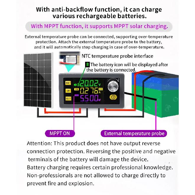 120W/150W Buck Boost Converter Adjustable Regulated Power Supply Input Constant Voltage Constant Current Solar Charging Module