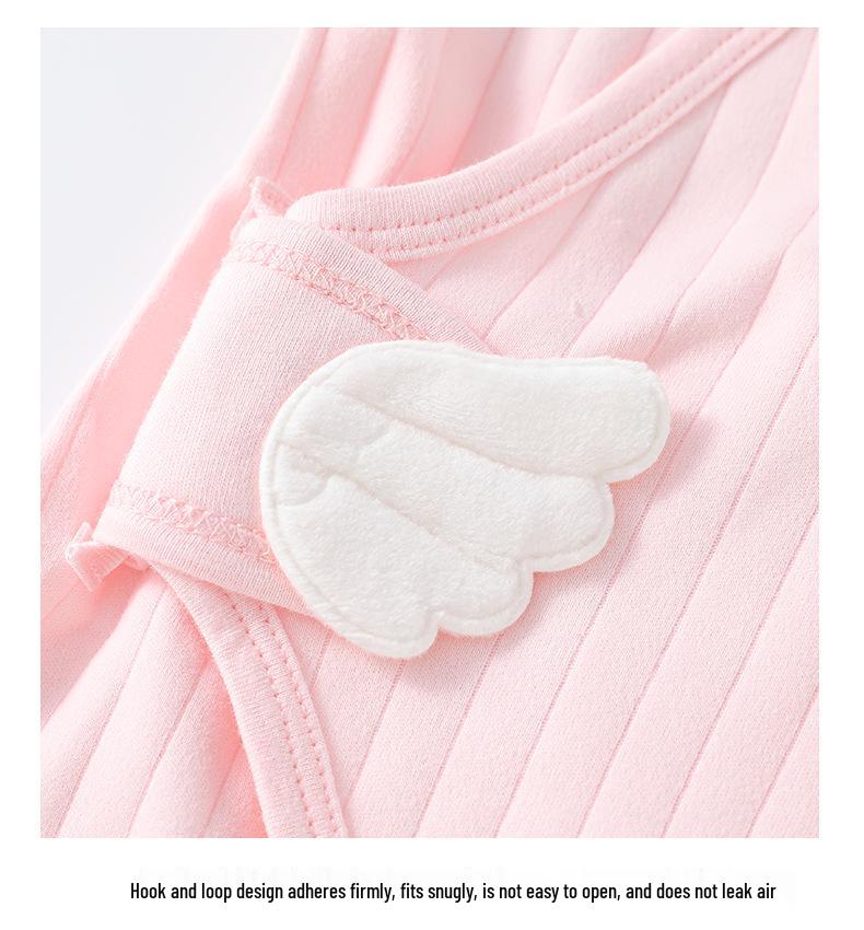 Long-Sleeved Cotton Lace-Up Baby Romper with Butterfly Design for Spring and Autumn