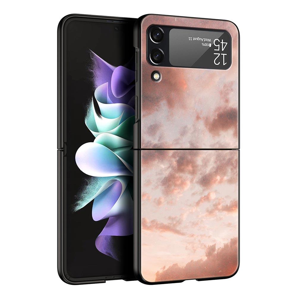 cute art pretty indie hot pink Phone Case For Samsung Galaxy Z Flip3 Flip4 Flip5 PC Shell For Z Flip 3 4 5 Hard Folding Cover
