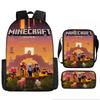 Minecraft Printed Cartoon Backpack Student Schoolbag Shoulder Bag Bag Pencil