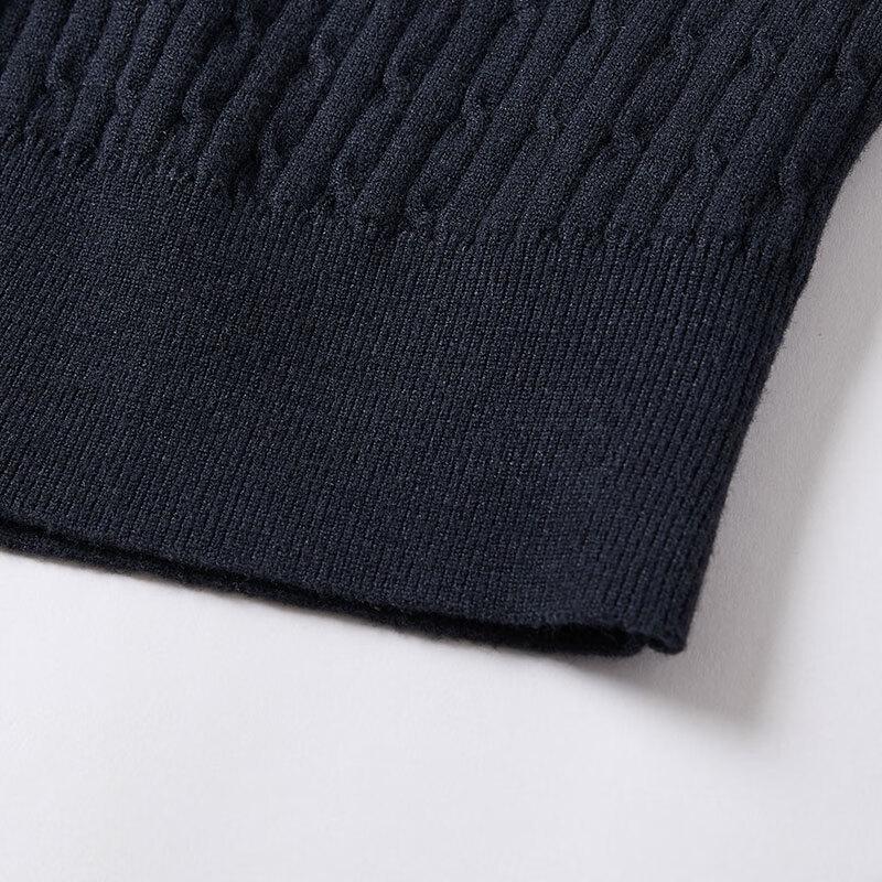 Women's College Style Pleated Skirt & Cable Knit Cardigan Set