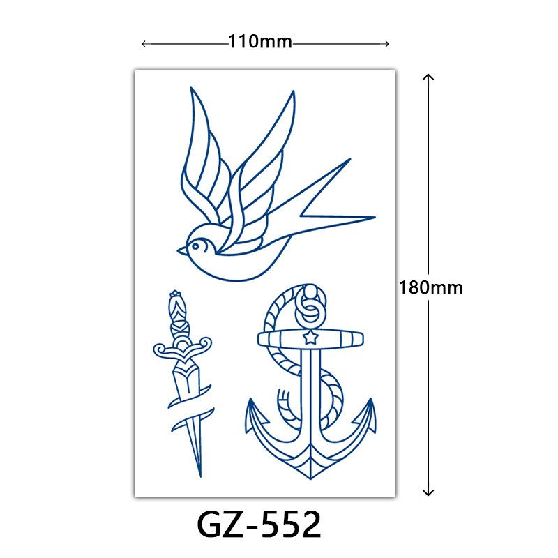 Tattoo-Aufkleber mit Fruchtsaft, Tattoo-Aufkleber mit Kräutern, semi-permanente Tattoo-Aufkleber mit englischen Buchstaben