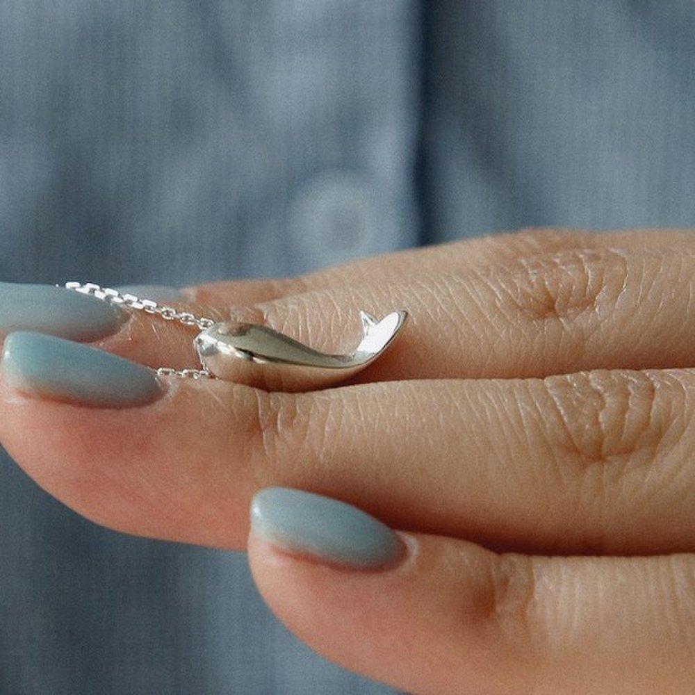 J.Lauren Orca Whale Silver Necklace N01229