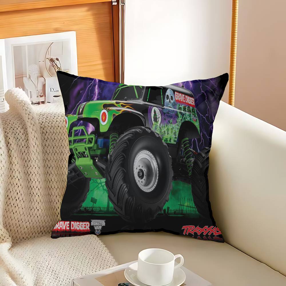 Cartoon Monster Jam Decorative Room Aesthetics Pillow Case Home Decor Bedroom Sofa Bed Couch Pillow Cover 45x45