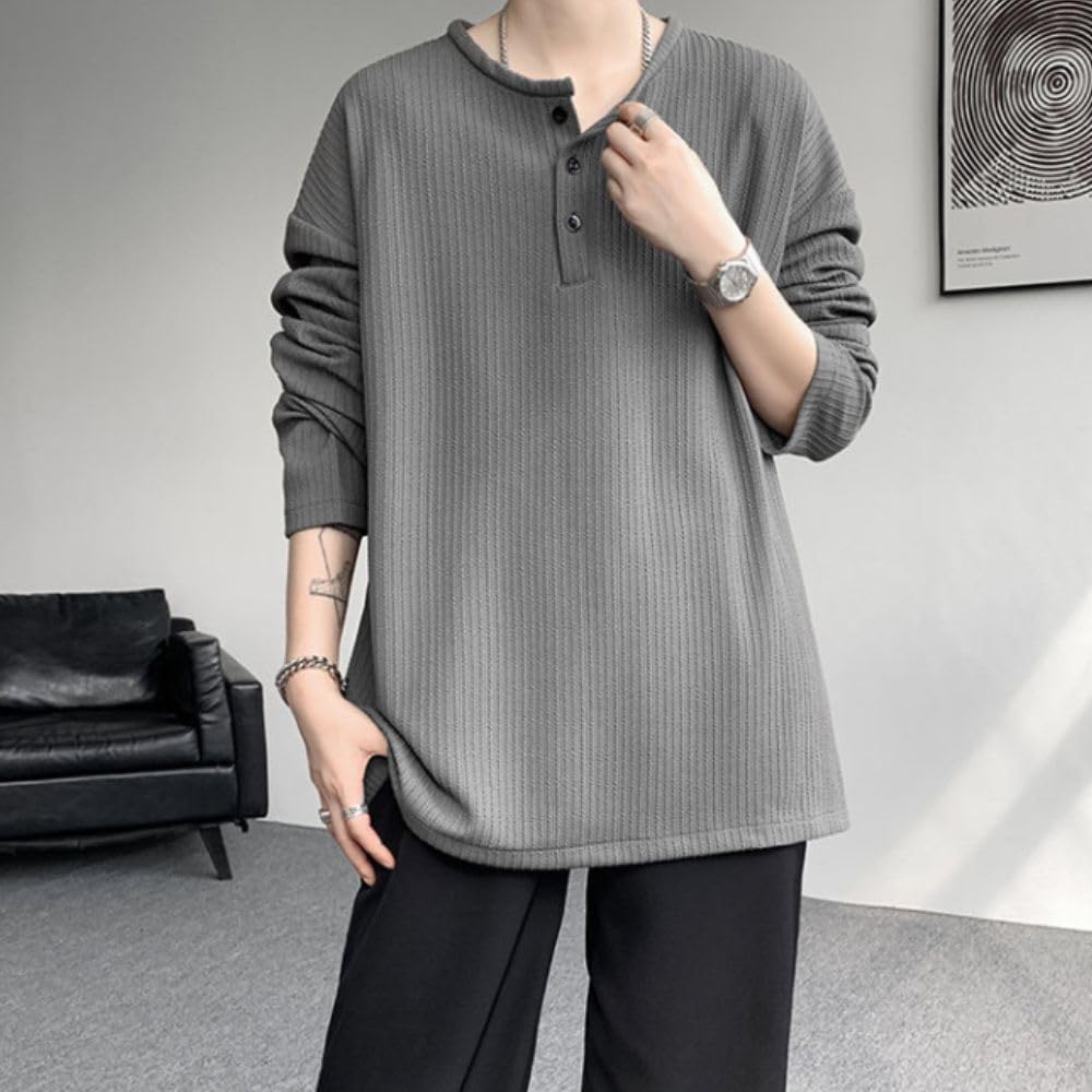 Platilive Long Sleeve Solid Plus Sizes Size M Men's T-Shirt, Color, Soft, Available, Popular, Classic, Stylish, Comfortable, Streetwear, Sweatshirt,