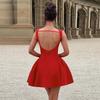 Fall Short Dress Socialite Style Sexy Slim Base Backless A Swing Dress
