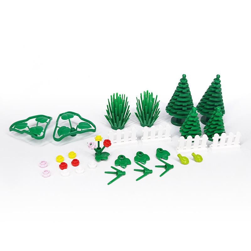 Small Particles Building Block Compatible Patchwork Food Assembly Bread Dessert Garden Street Scene