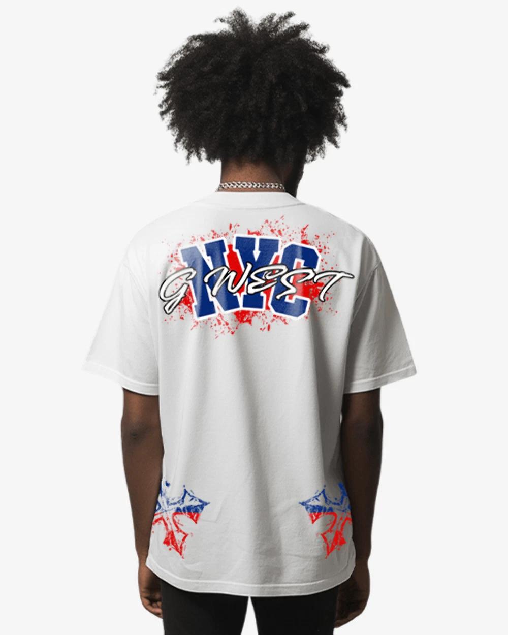 G West Nyc Blood Arch LogoÂ T-Shirts Big and Tall M