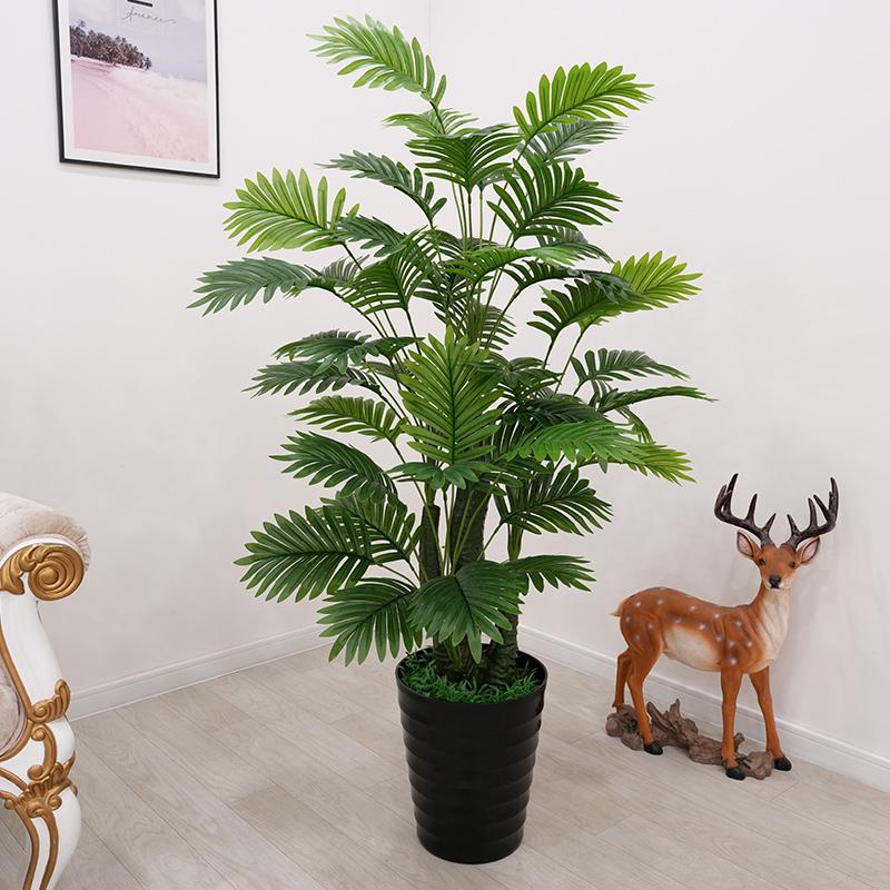 Große künstliche Fischschwanzpalme als Zimmerpflanze | Indoor-Kunstgrün für die Wohnzimmerdekoration