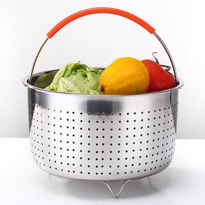 Cesta de vapor de aço inoxidável 304 Acessórios para panela instantânea para fogão instantâneo de 3/6/8 L com alça revestida de silicone