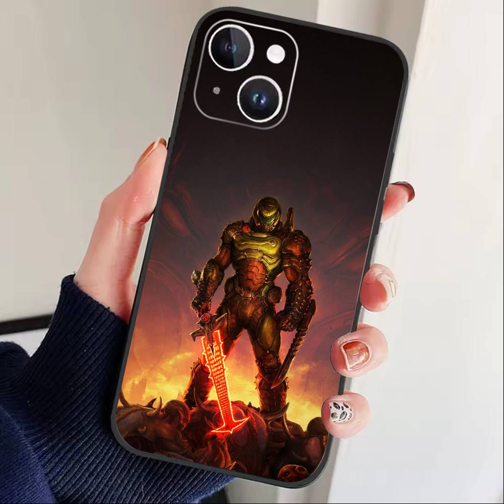 

Чехол для телефона G-Game D-doom для iPhone 17 16 15 14 13 12 Max Plus Силиконовый Черный Чехол iPhone15pro