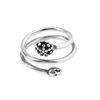 Style Korean Youthful Adjustable Bear Pattern Flower Ring For Women Chic Versatile And