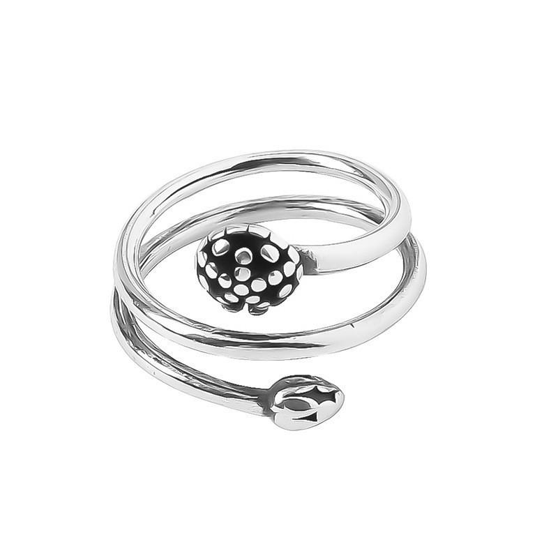 Style Korean Youthful Adjustable Bear Pattern Flower Ring For Women Chic Versatile And
