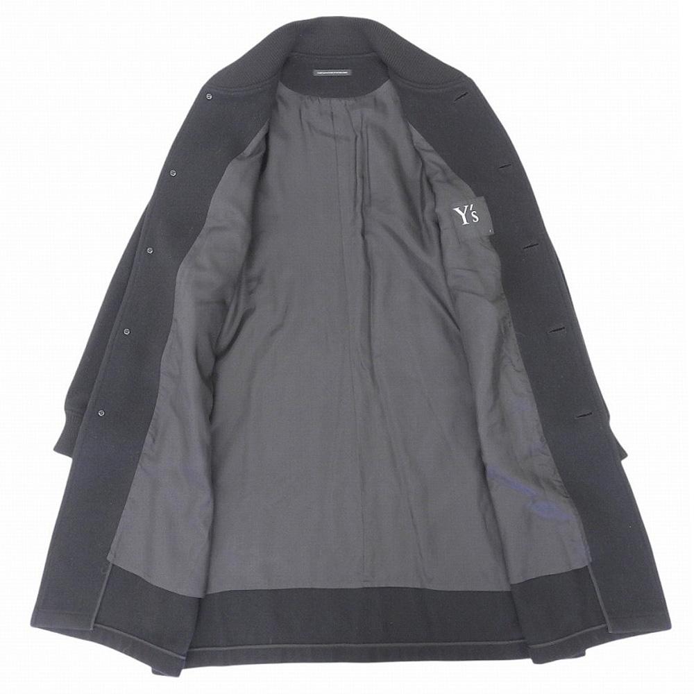 Y's Wool Melton Rib Coat Women's Black 1 YK-C10-109 17AW coat 1 blackUsed