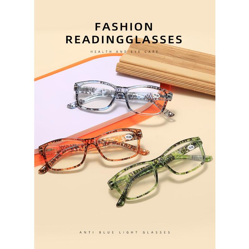 Green Flower Reading Glasses for Women Anti Blue Light Presbyopia Glasses Ultra Light Men Computer Glasses High-Definition +1.0