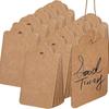 100Pcs Multi-purpose with Strings Kraft Paper Hanging Tags DIY Cardboard Packaging Label Blank Garment Labels Wedding