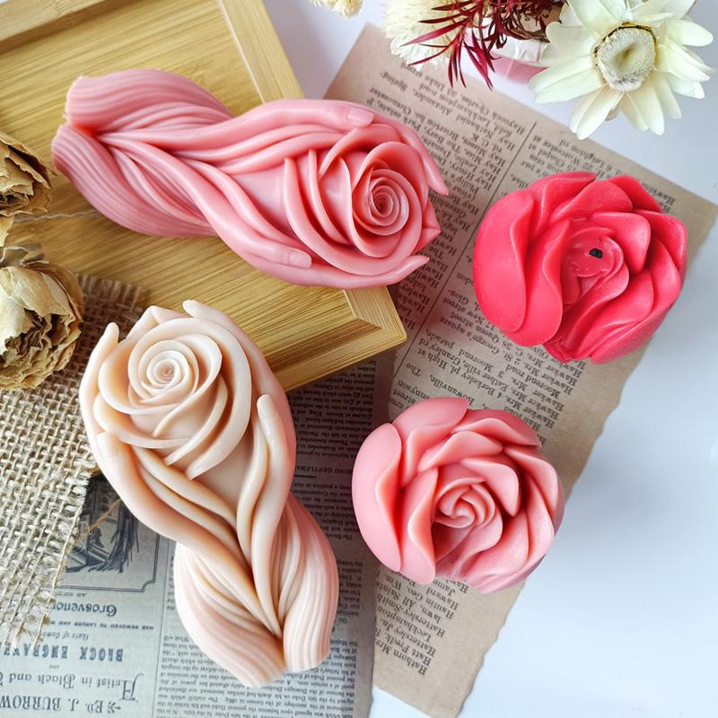 3D Creative Human Body Rose Flower Silicone Mold DIY Flowers Aroma Candle Resin Mould Home Decoration Crafts Making Molds