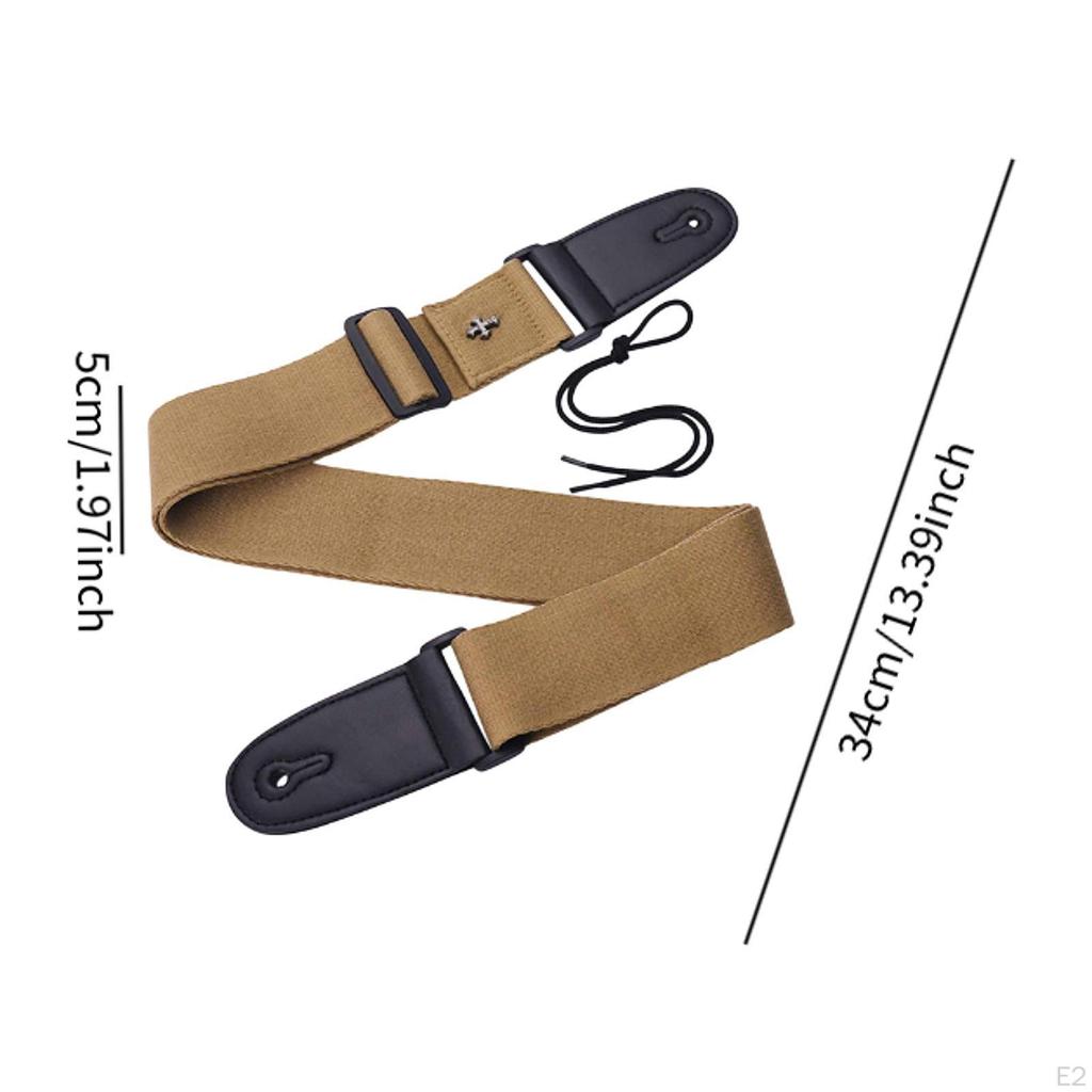 Guitar Strap with Cross Acoustic Folk Belt for Ukulele Beginner Gifts Khaki