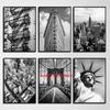 Black and White New York City Posters Prints NYC Modern Landmark Canvas Painting Wall Art Picture for Living Room Home Decor