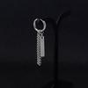 Stainless Steel Earrings Urban Rapper Punk Stud Earring Tassel Chains Stick Pendant Ear Clip for Women Men Grunge Jewelry
