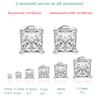 Smyoue Princess Cut 0.4-5CT Moissanite Stud Earrings for Women Men VVS Simulated Diamond Ear Studs 925 Silver Jewelry