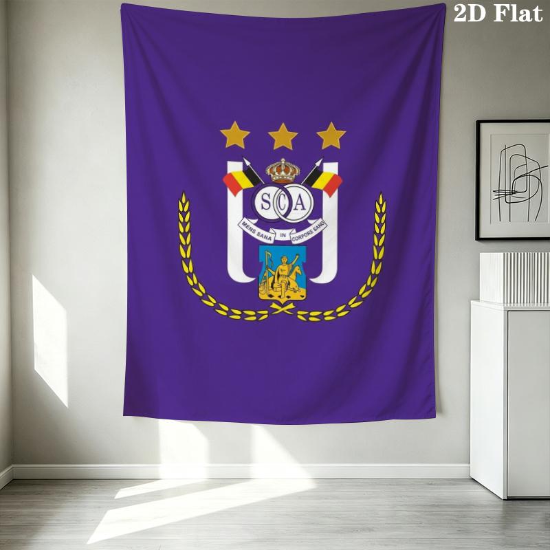 Rsc Anderlecht Wall Tapestry Aesthetic Wall Hanging Printed Fabric Blanket Decorative Tapestries For Bedroom Living Room Home Decor